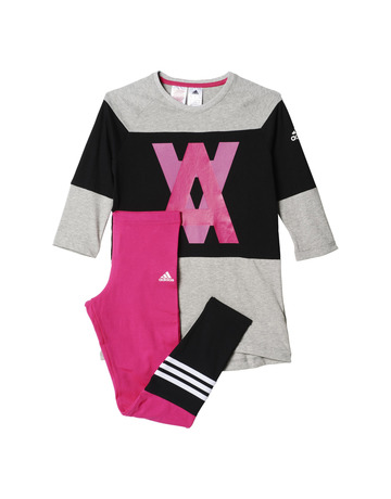 Adidas Set Junior Girls trennt Strumpfhosen (gris/black/rosa)