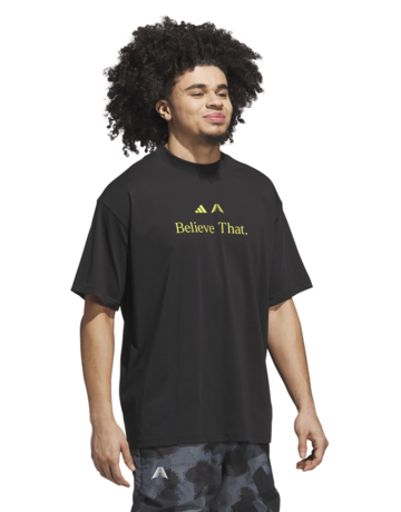 Adidas Basketball Anthony Edwards Believe That T-Shirt "Black/Preloved Lime"