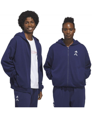 Adidas Basketball Anthony Edwards Foundation Full-Zip Hoodie "Dark Navy"