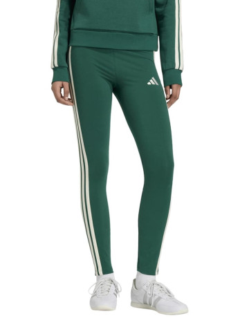 Adidas Essentials 3-Stripes Cotton Leggings "Collegiate Green"