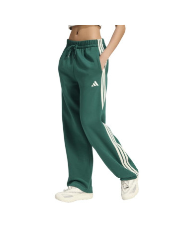Adidas Essentials 3-Stripes Open-Hem Fleece Joggers "Green"
