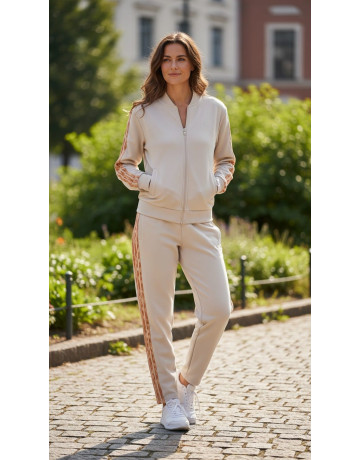 Adidas Essentials 3-Stripes Track Suit "Beige"