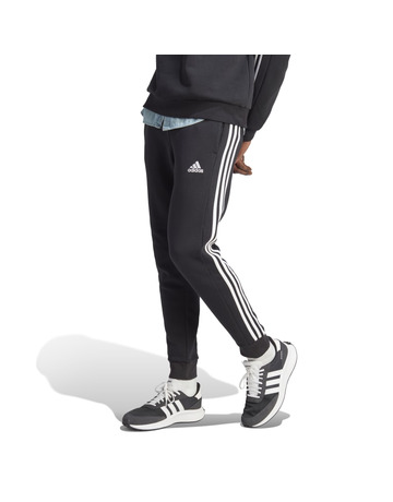 Adidas Essentials Fleece Slimfit 3-Streifen Hose "Schwarz"