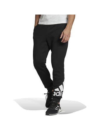 Adidas Essentials Fleece Tapered Cuff Pant Logo "Schwarz"