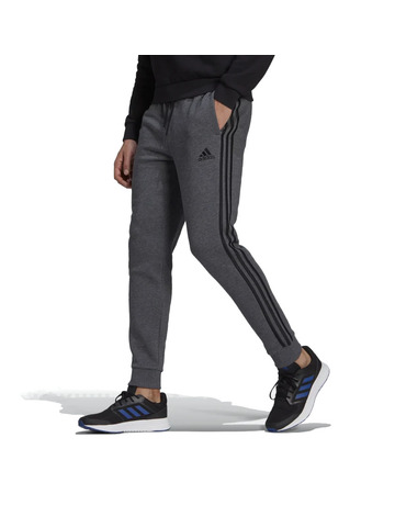 Adidas Essentials French Terry Tapered-Cuff 3-Stripes Hose "Dark Grey"