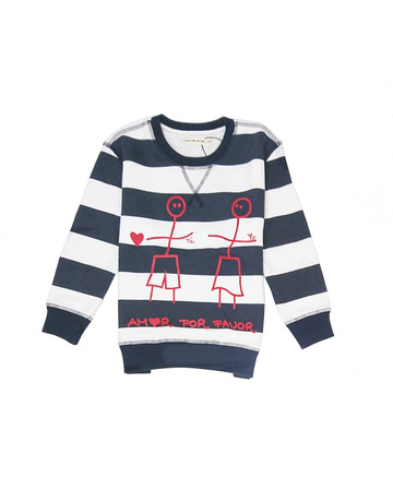 In den Einkaufswagen Amor Por Favor Junior Striped Sweatshirt Amor Por Favor Junior Striped Sweatshirt