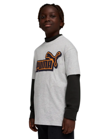 Puma ESS LOGO LAB Relaxed Tee "Light Gray Heather"