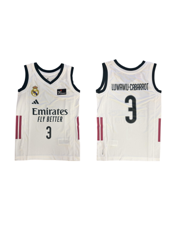Camiseta Real Madrid Basket 1ª Equipación JR. 2026-27 # 3 LUWAWU-CABARROT#