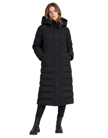 Campagnolo Women's long padded down jacket with hood "Black"