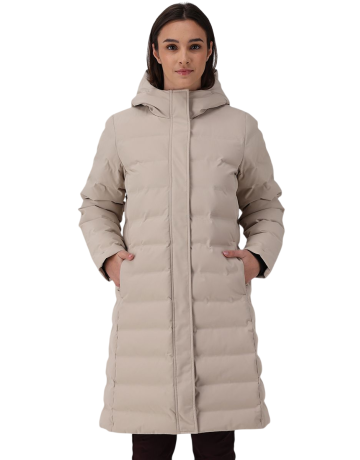 Campagnolo Women's long padded down jacket with hood "Kaki"