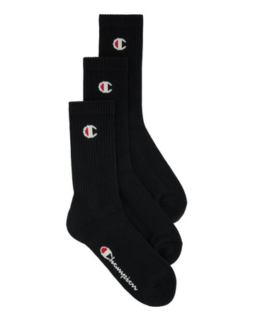 Champion 3 Pack Crew C Logo Socks "Black"
