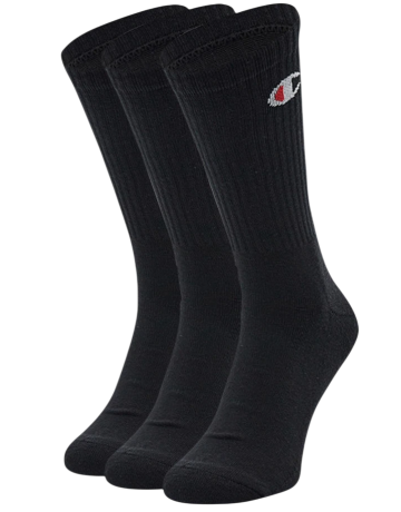 Champion 3 Pack Crew C Logo Socks "Black"