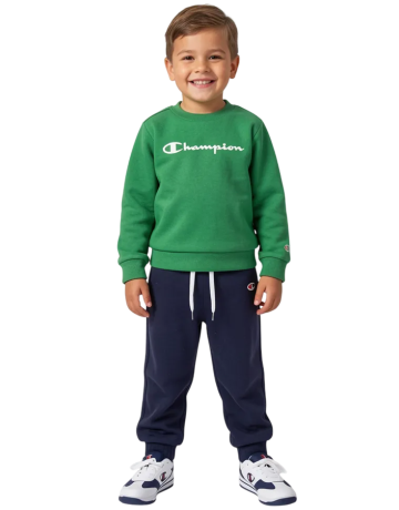 Champion Baby Crewneck Fleece Sweatsuit Icons "Green-Navy"