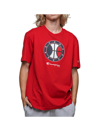 Champion Basketball Legacy Round Up Graphic Crewneck T-Shirt "Red"