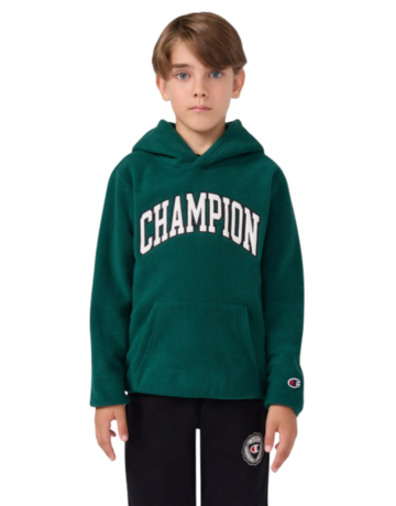 Champion BOYS' FLEECE POLAR HOODIE SCRIPT LOGO FOREST "GREEN"