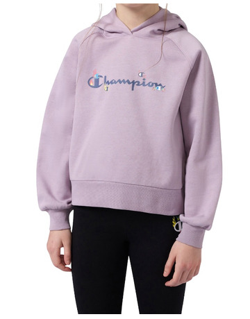 Champion Girls Fleece Hoodie with Big Logo Icons "Violet"