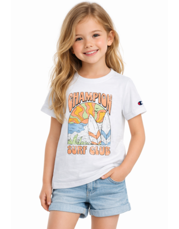 champion Girls Graphi Tee "White-orange"