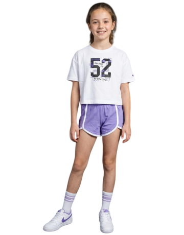 Champion Girls' Graphic Oversize Fit Set "White-Lavender"