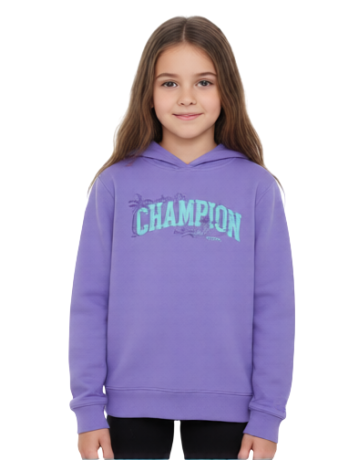 Champion Girls Hooded  Sweatshirt  graphic logo "purple"