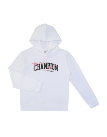 Champion Girls Hooded Sweatshirt  graphic logo "White"