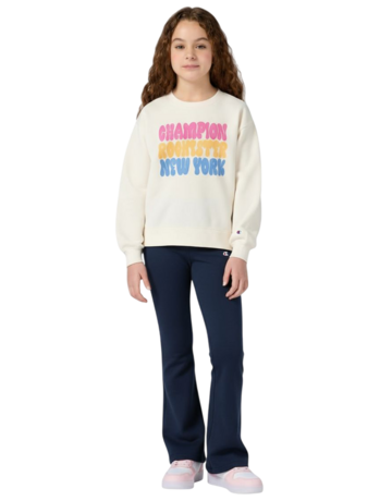 Champion Girls' Tracksuits Fleece Sweatsuit with Graphic "Cream"