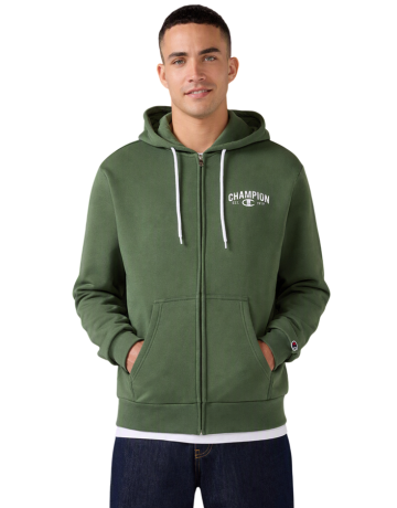 Champion Graphic Logo Est. "C" 1919 Full Zip Hooded Sweatshirt "Military Green"