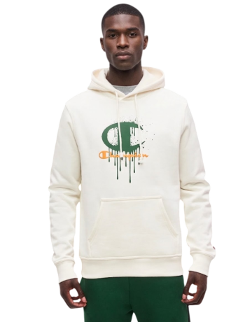 Champion Icons C Big Graffiti Scrip Logo Fleece Hoodie "Light Cream"