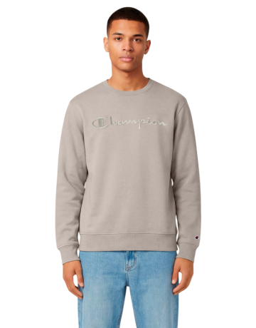 Champion Icons Men’s Lightweight Crewneck Sweatshirt with Tonal Logo "Warm Grey"