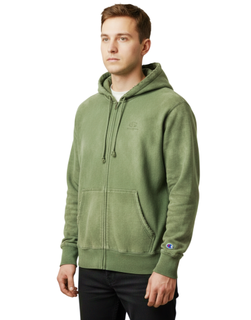 Champion Icons Men's Washed Lightweight Full-Zip Hoodie "Green"