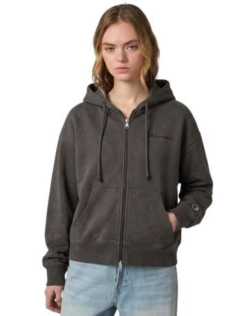 Champion Icons Women’s Full Zip Oversize Fit Hoodie Sweatshirt  "Dark Gray"