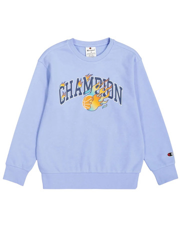 Champion Kids Basketball Flame Logo Crewneck Sweatshirt "Light blue"