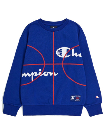 Champion Kids Basketball Logo Fleece Sweatshirt "Blau"