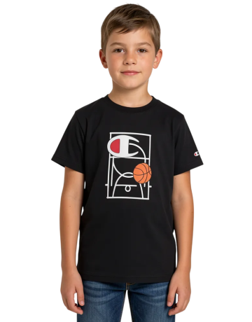Champion Kids Basketball Maxi Graphic Logo T-Shirt "Black"