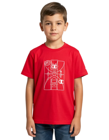 Champion Kids Basketball Maxi Graphic Logo T-Shirt "Red"