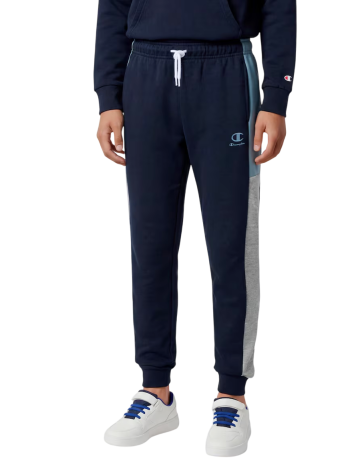 Champion Kids Colour Block Embroidery Logo Rib Cuff Pants "Navy-Blue"