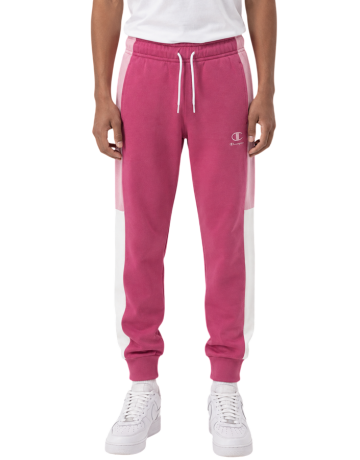 Champion Kids Colour Block Embroidery Logo Rib Cuff Pants "Silken Raspberry-Pink"