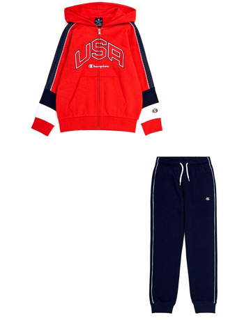 In den Einkaufswagen Champion Kids Colour Block Logo USA Trainingsanzug "Red" Champion Kids Colour Block Logo USA Trainingsanzug "Red"