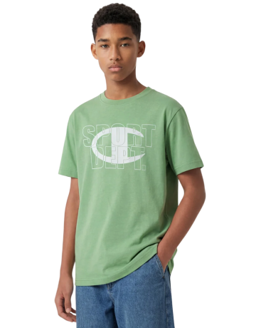 Champion Kids Graphic Logo Powerblend T-Shirt "Light Olive Green"