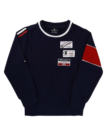 Champion Kids Legacy Basketball Tape Logo Crewneck Sweatshirt "Navy"