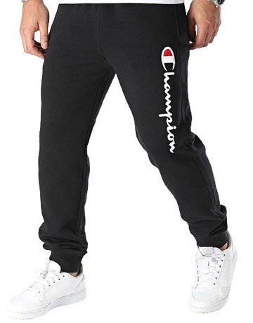 Champion Legacy Comfort Fit Big Logo bestickte Seiten Manschettenhose "Schwarz"