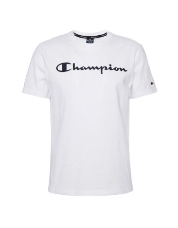 Champion Legacy Baumwolle Kontrast Scrip Logo T-Shirt "White"
