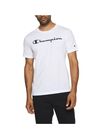 Champion Legacy Baumwolle Kontrast Scrip Logo T-Shirt "White"