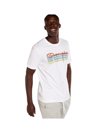 Champion Legacy Front Repeat Big Script Logo T-Shirt "White"