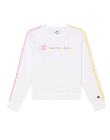 Champion Legacy Girls Script Logo Front Sweatshirt "White"