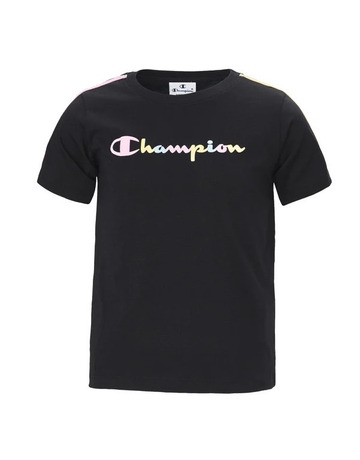 Champion Legacy Girls Script Logo Front T-Shirt "Black"