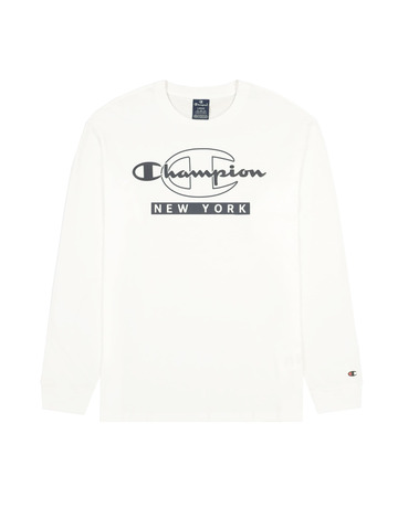 Champion Legacy New York Graphic Print Langarm T-Shirt "White"