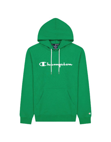 Champion Legacy Script Logo Baumwolle Terry Hoodie "Bright Green"