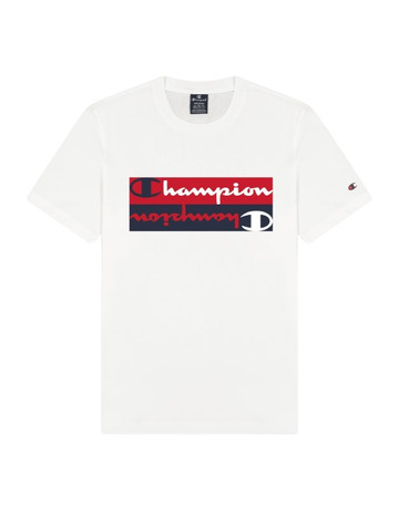 Champion Legacy Script Logo Crewneck Tee "White"