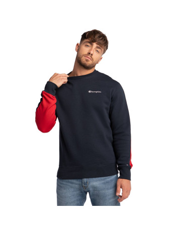 Champion Legacy Spliced Script Logo Print Sweatshirt "Navy"