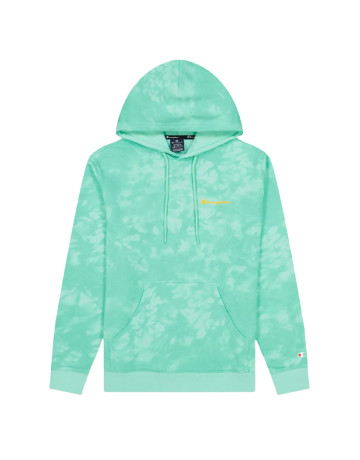Champion Legacy Tie... Dye Small Script Logo Hoodie "Lime Green"